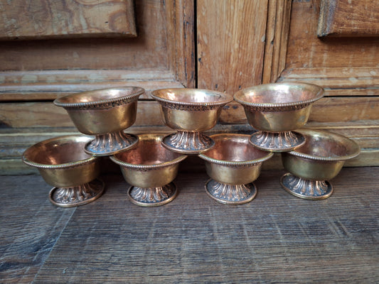 Vintage red copper offering bowl