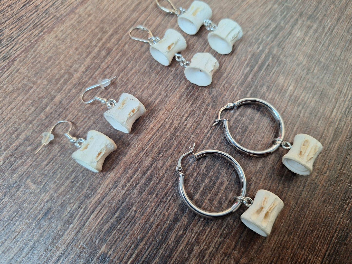 Shark vertebrae amulet earrings