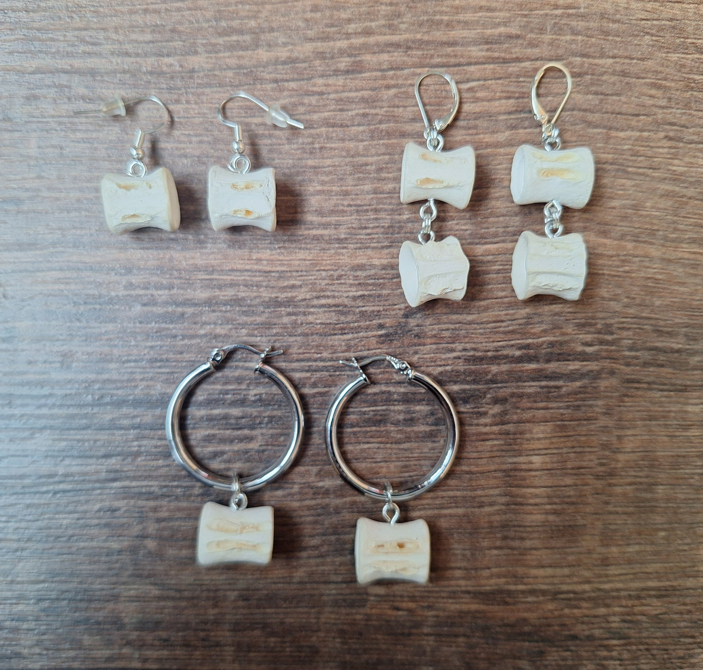 Shark vertebrae amulet earrings