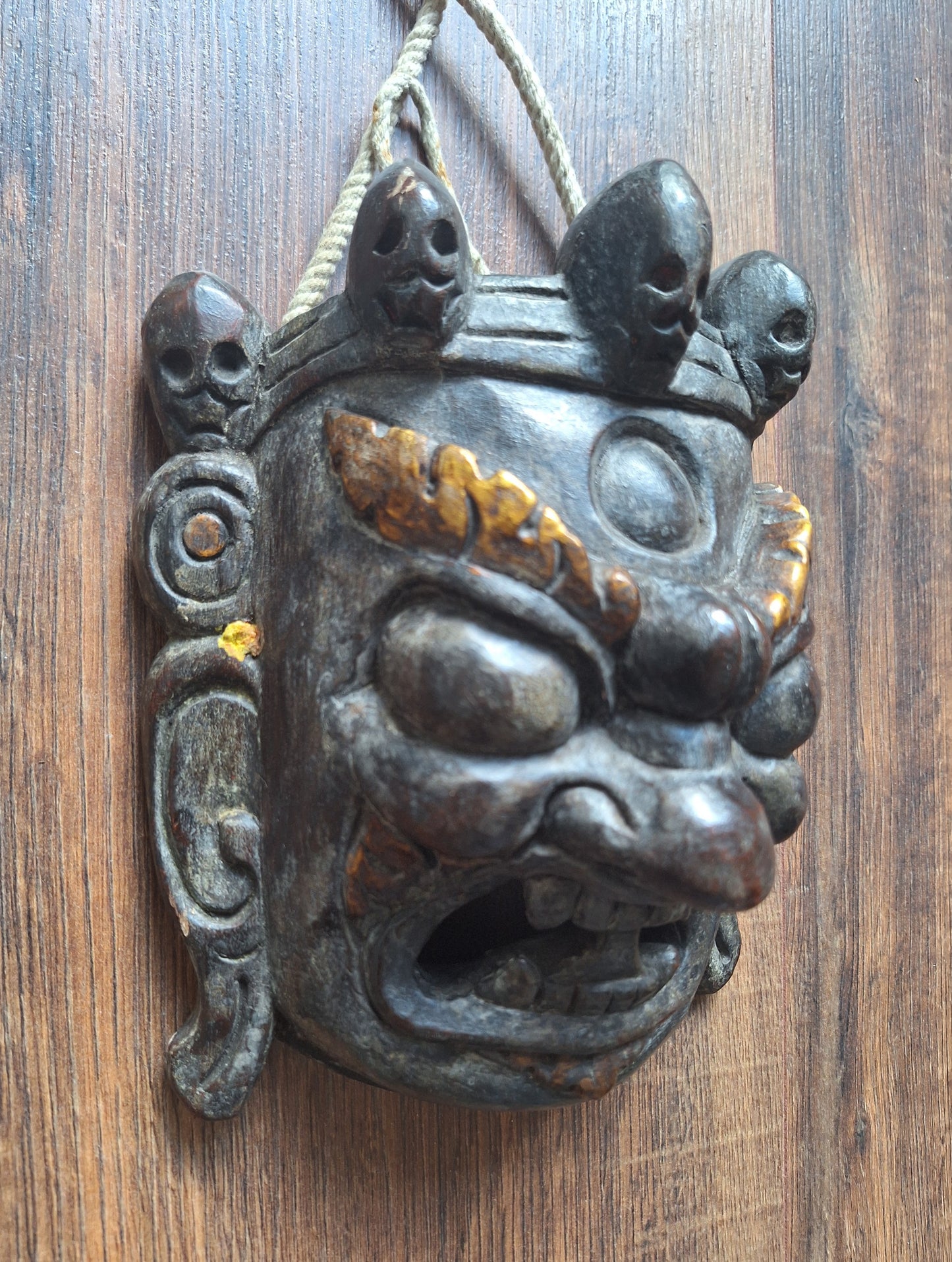 Vintage wooden Mahakala mask #12