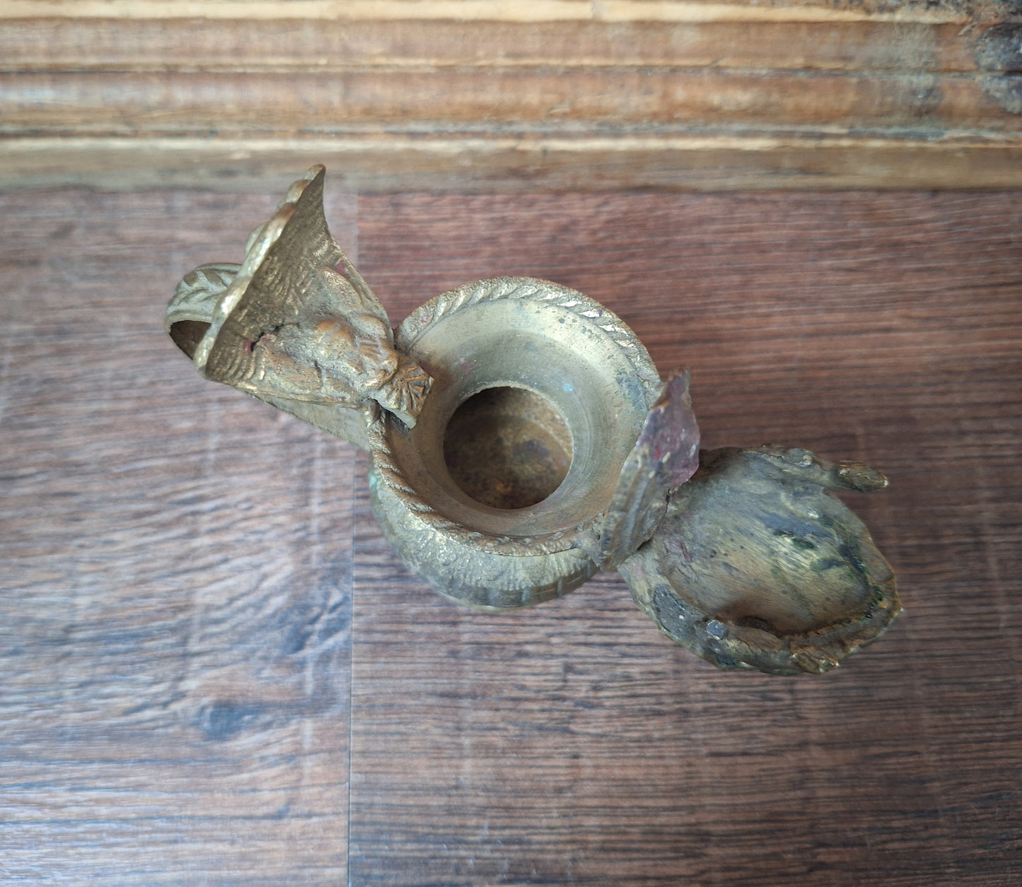 Vintage brass Nepalese sukunda oil lamp