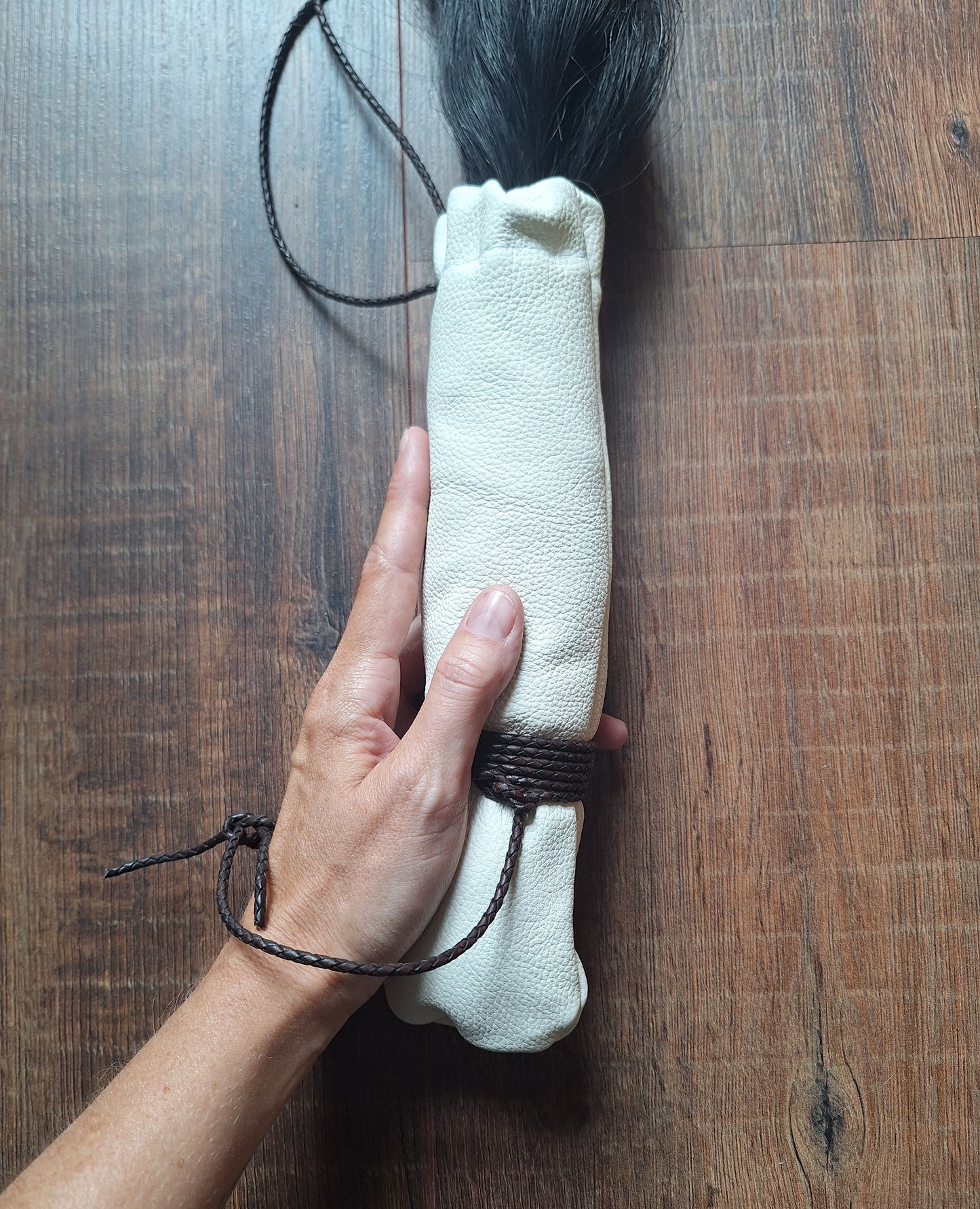 Horse tail shamanic whip