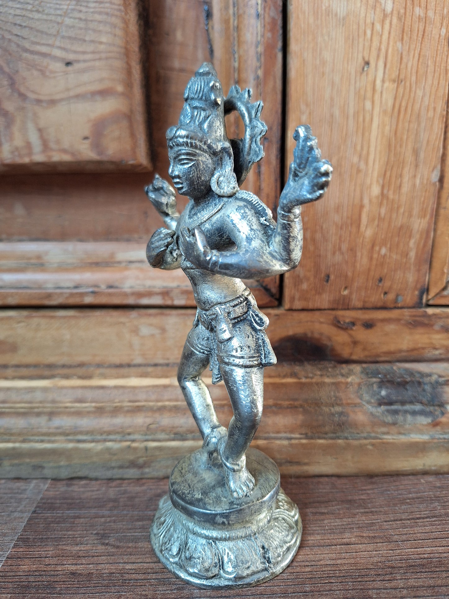Vintage silver bronze Shiva Nataraja figurine