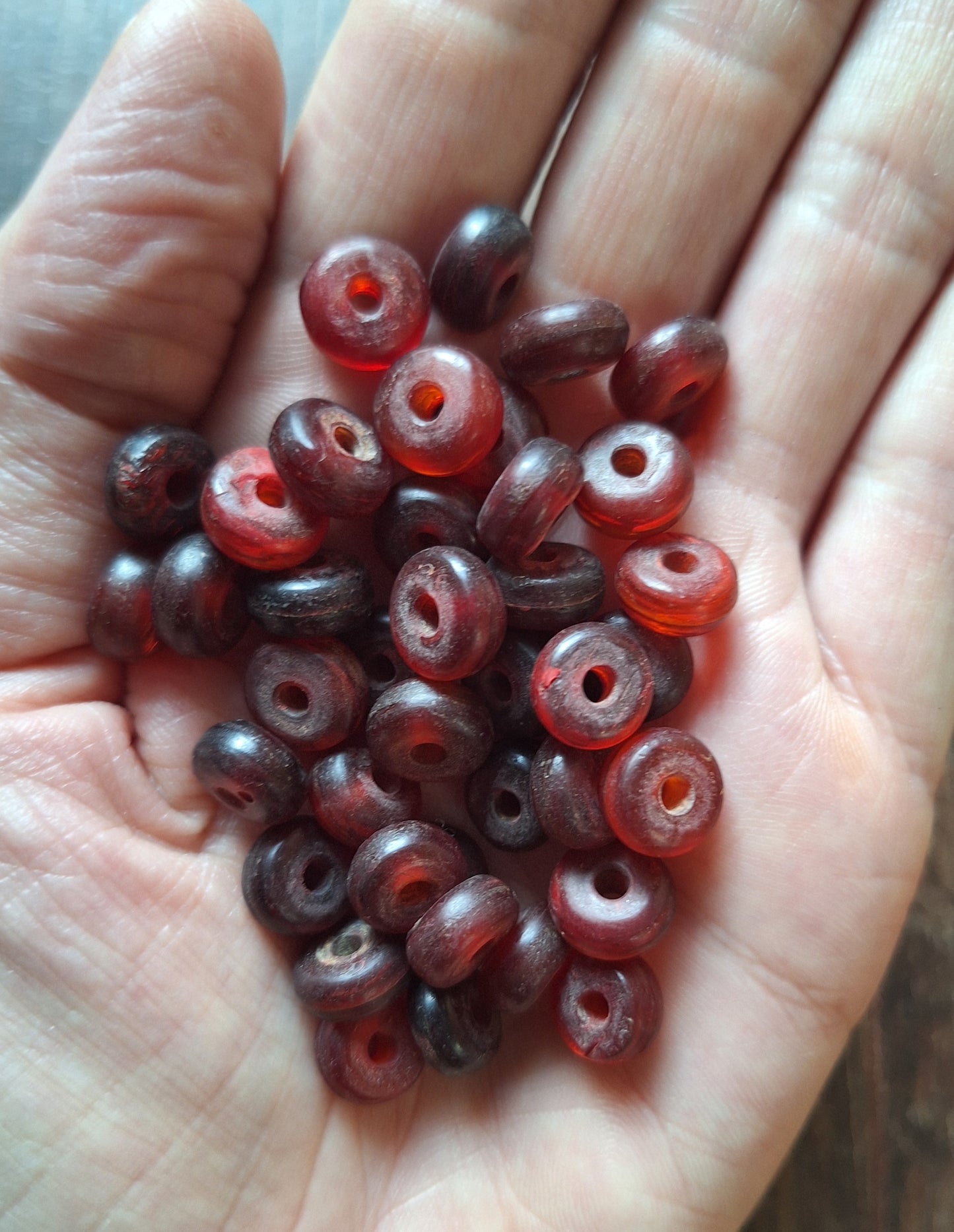 Vintage horn beads, set of 20