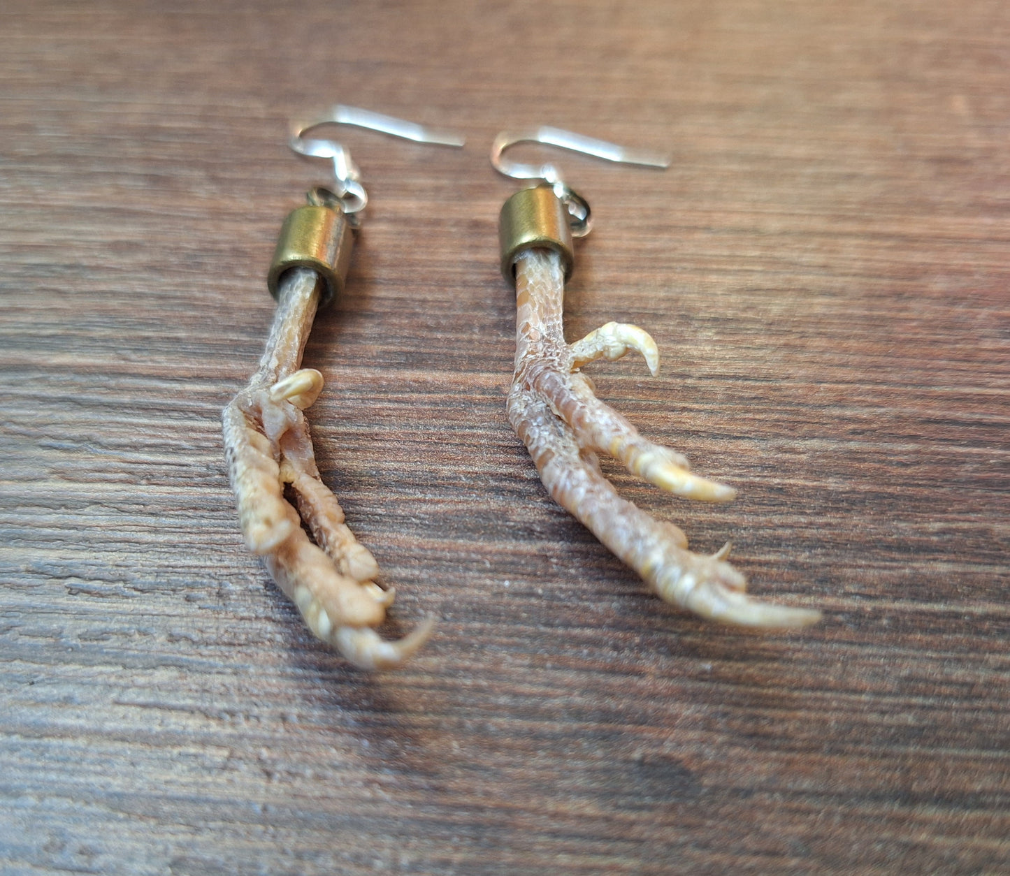 Partridge feet amulet earrings