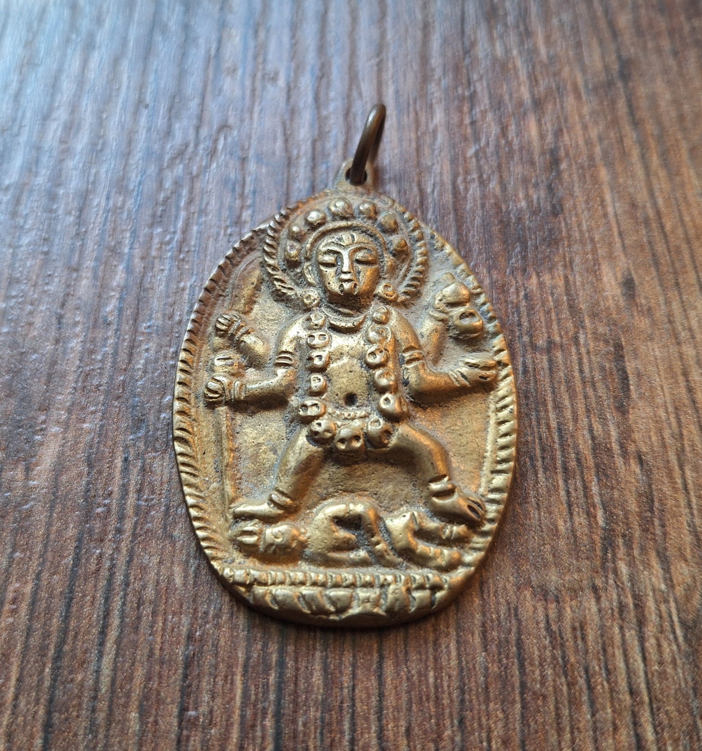 Vintage brass pendant Kali