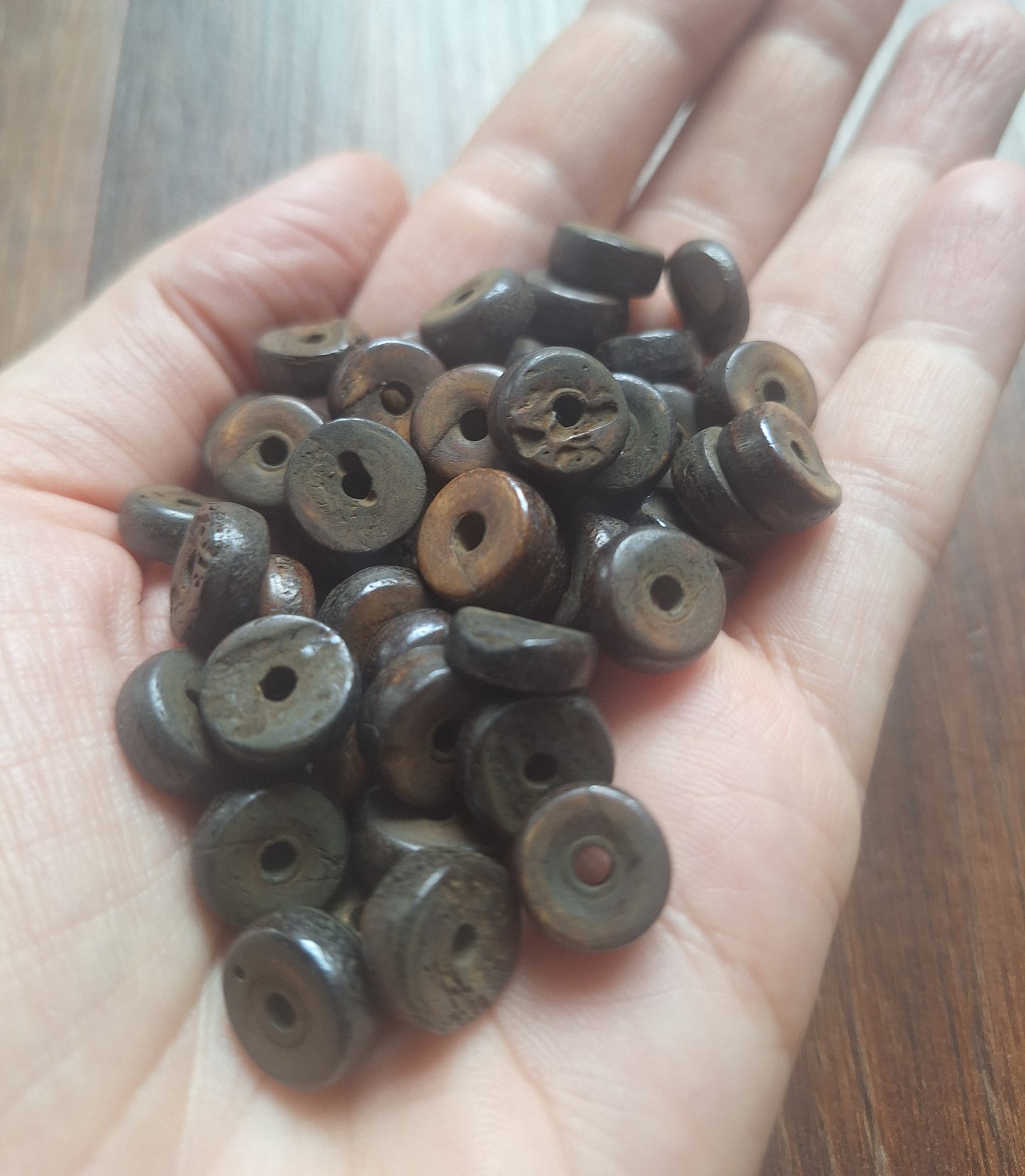 Vintage yak bone beads, set of 20