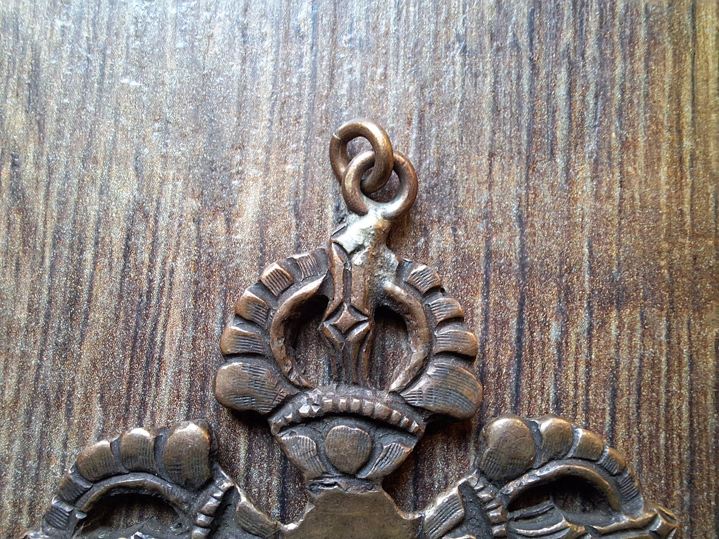 Red copper pendant Double Dorje