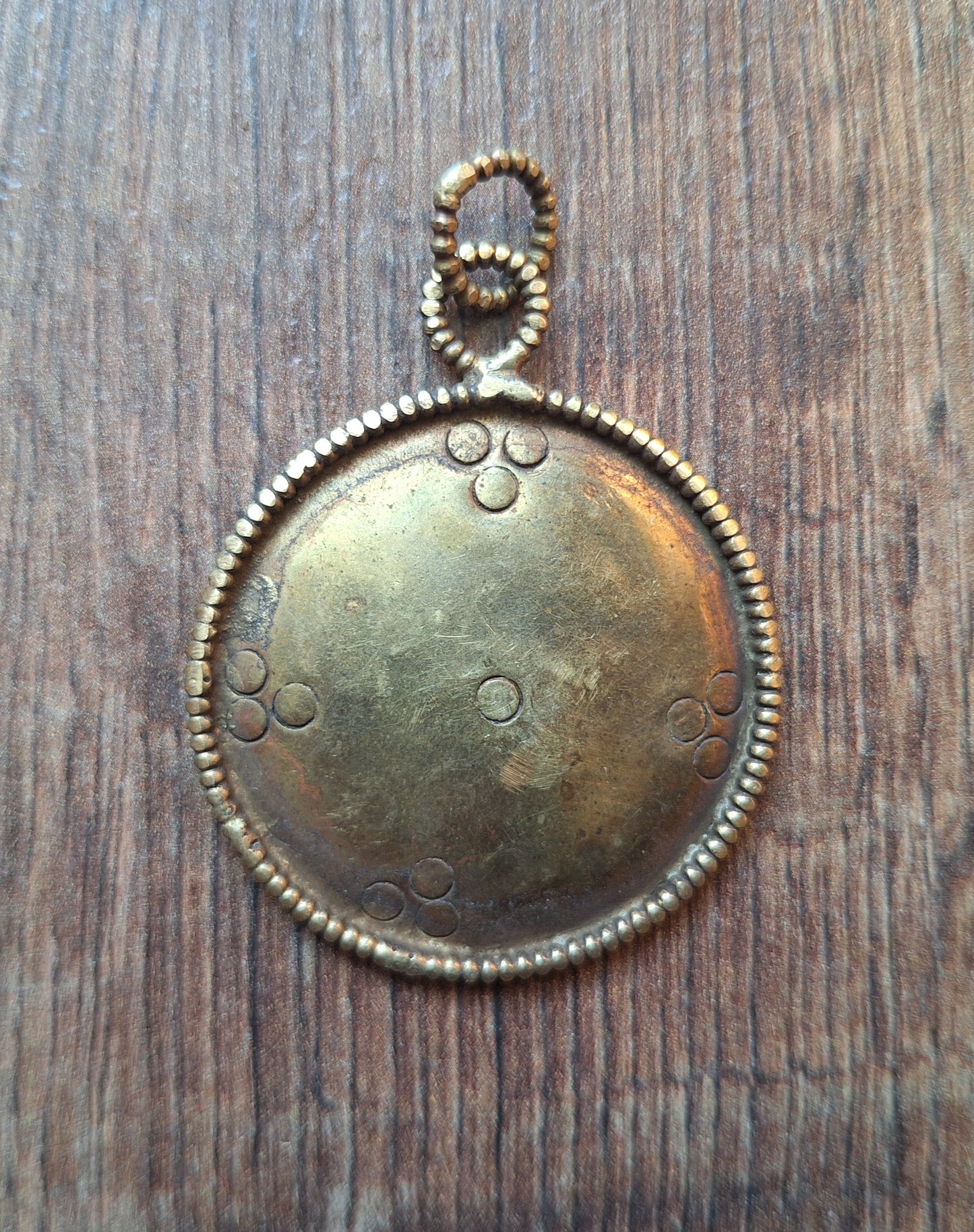 Vintage brass mirror Dzogchen 47 millimeters