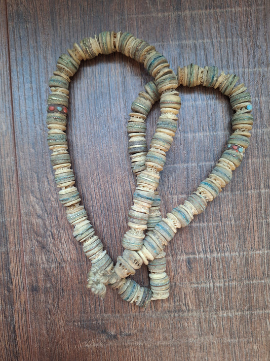 Old Tibetan yak bone kapala mala