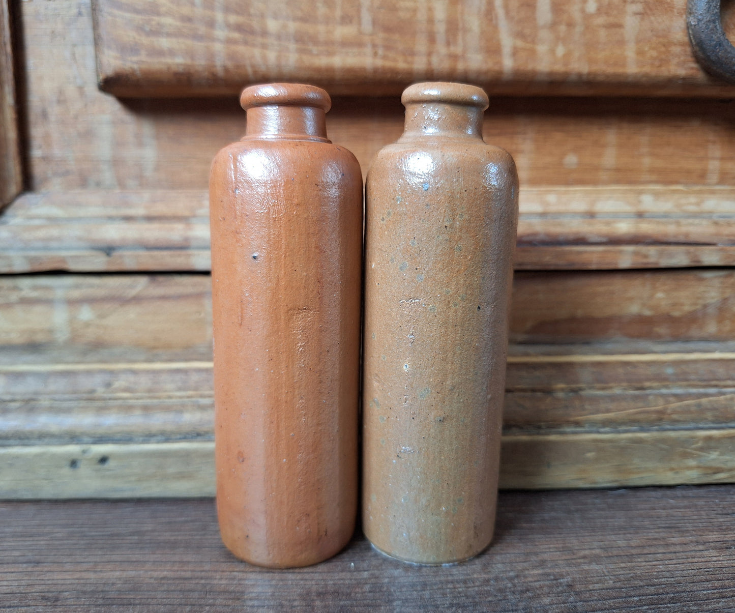 Vintage dutch earthenwaren jenever bottles, set of 2