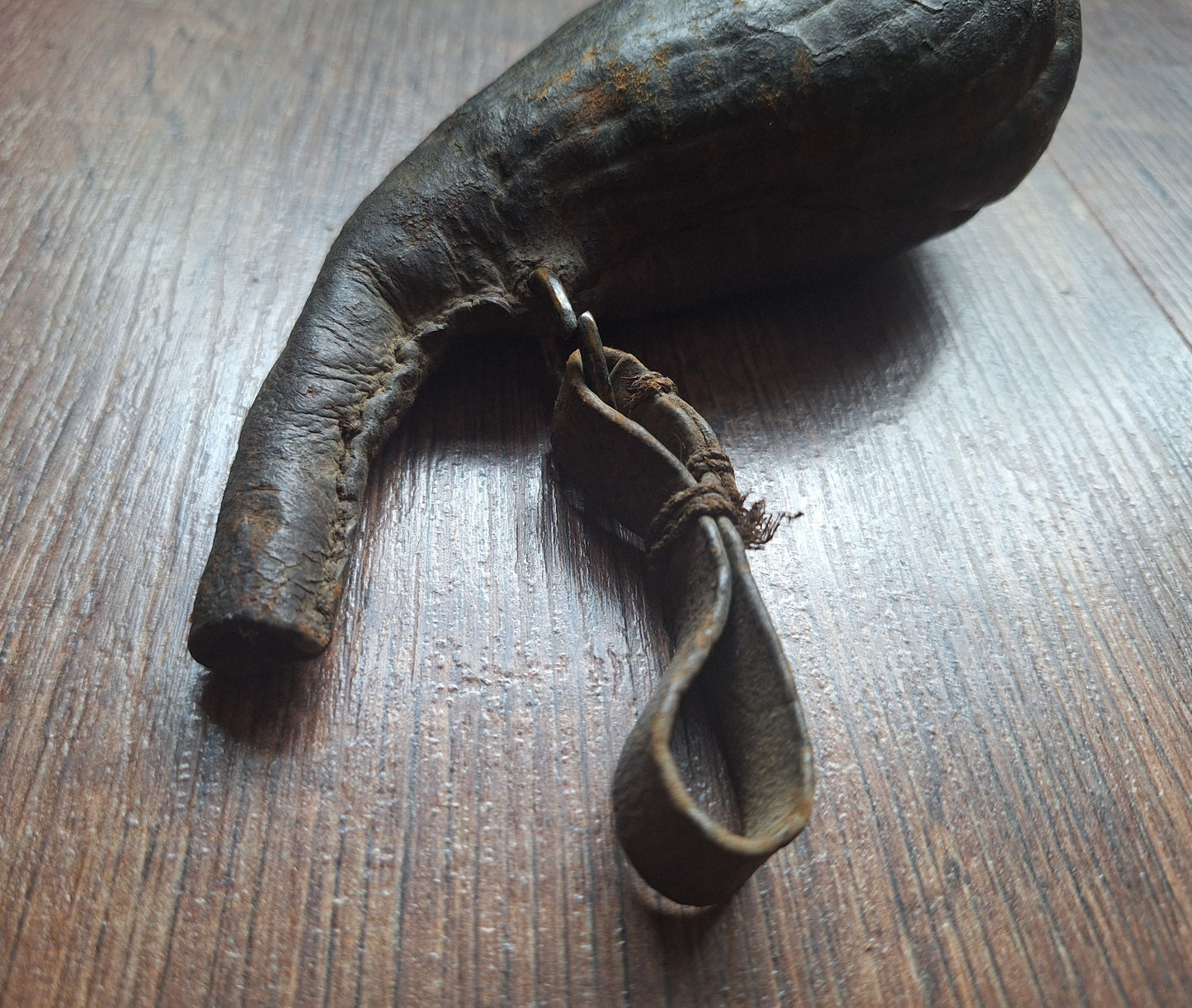 19th century Persian 'camel scrotum' powder flask