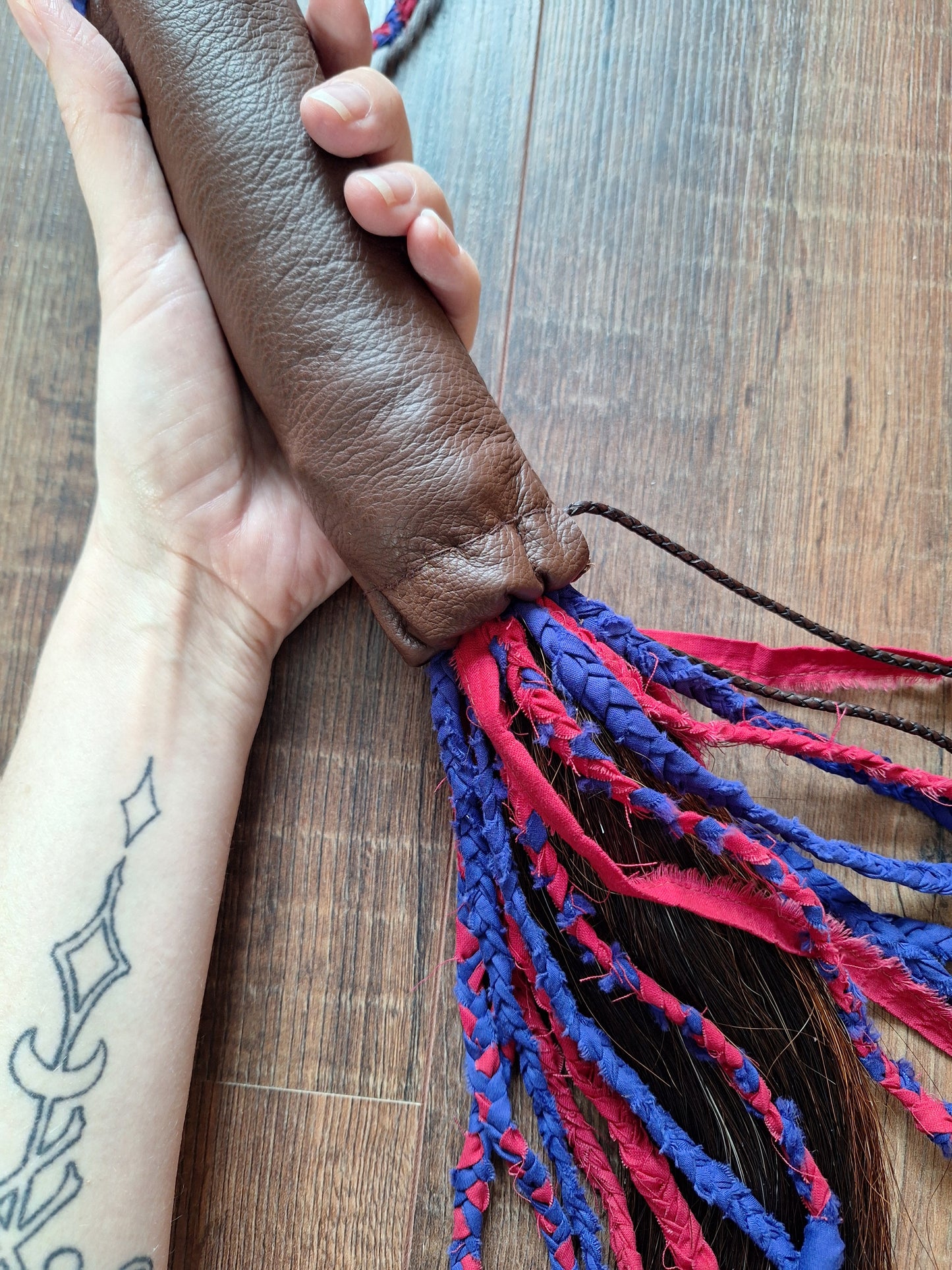 Horse tail shamanic whip