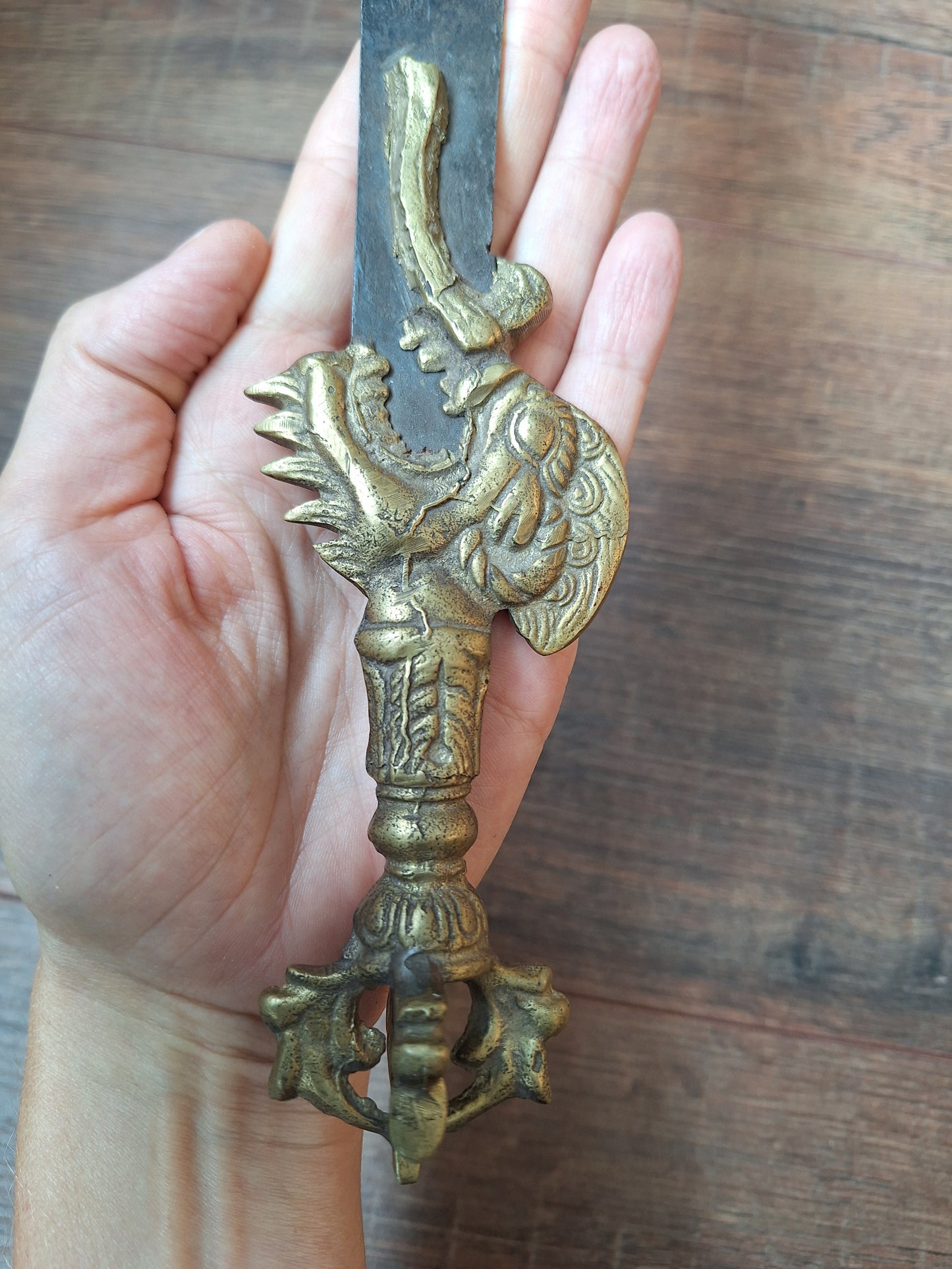 Vintage Tibetan iron and brass khadga #1