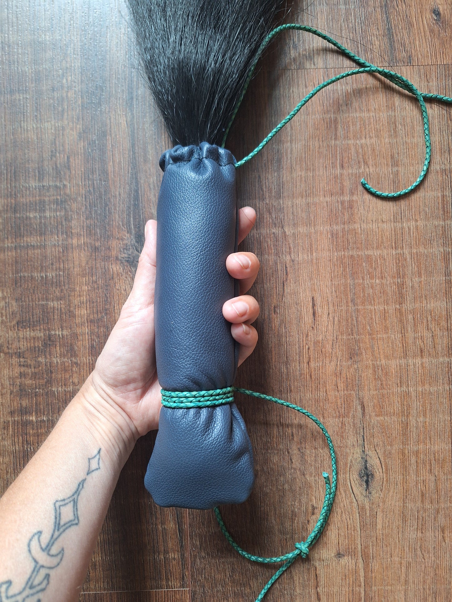 Horse tail shamanic whip