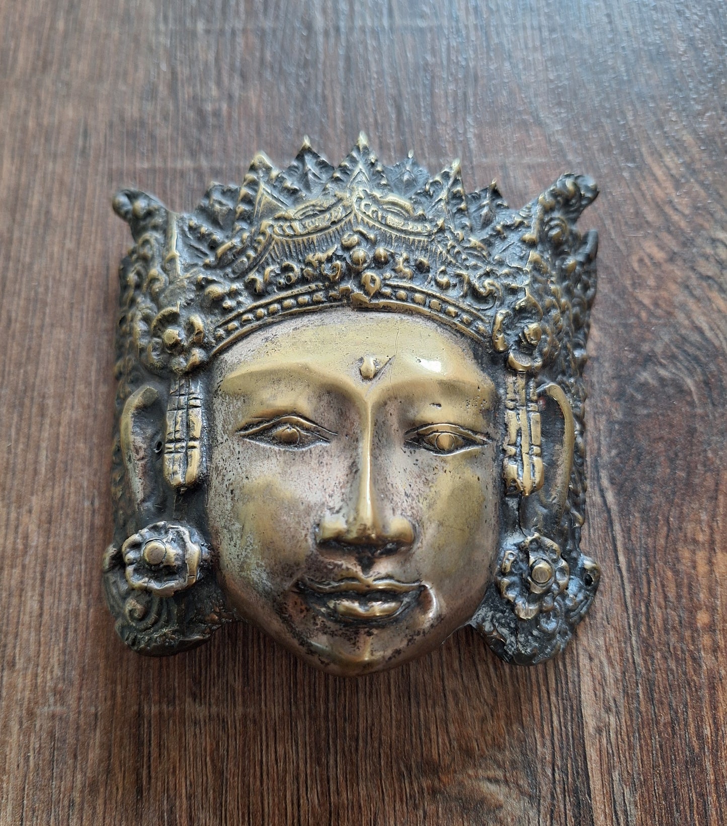 Vintage brass Tara mask