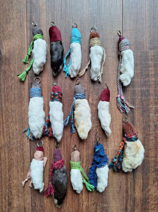 Rabbit paw pendants