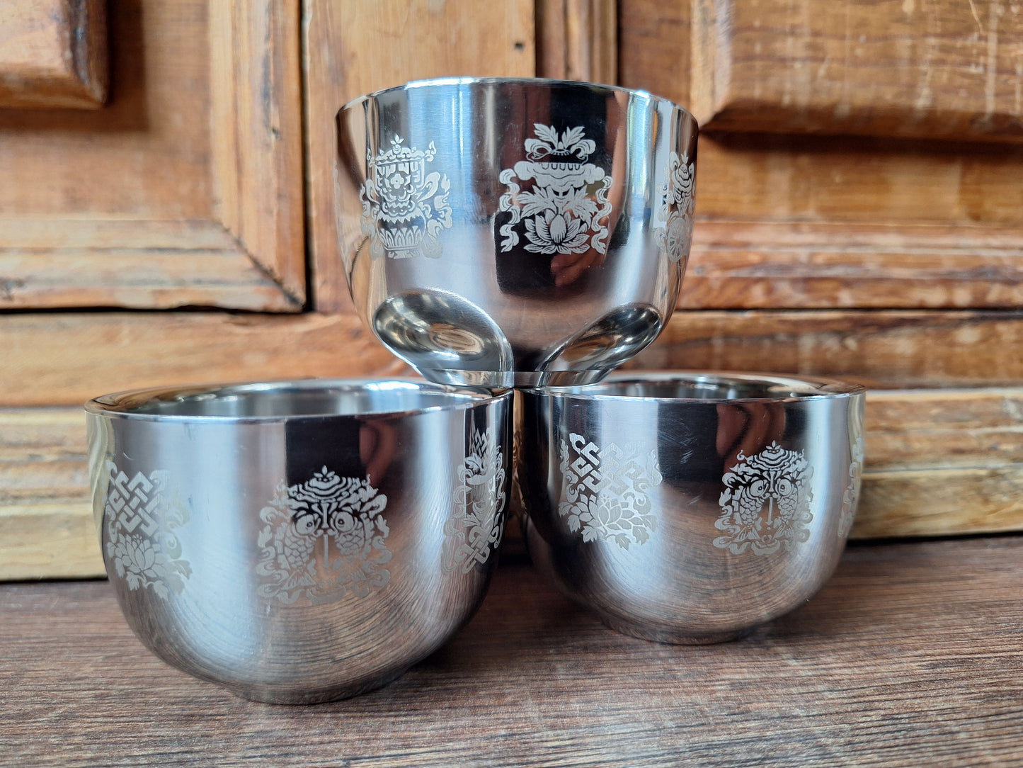 Aluminum offering bowl Eight Auspicious Symbols