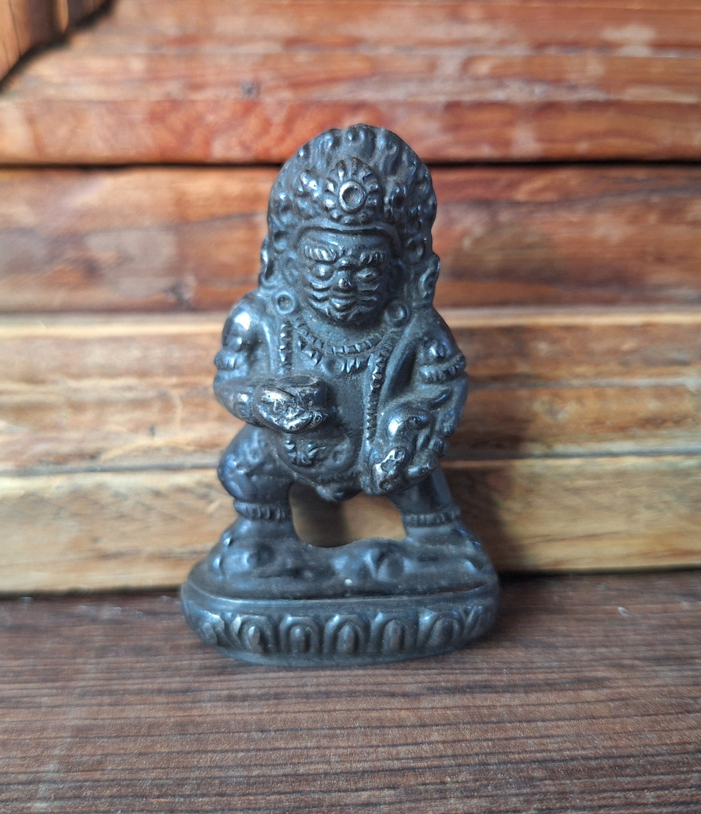 Vintage cast iron Black Dzambala figurine