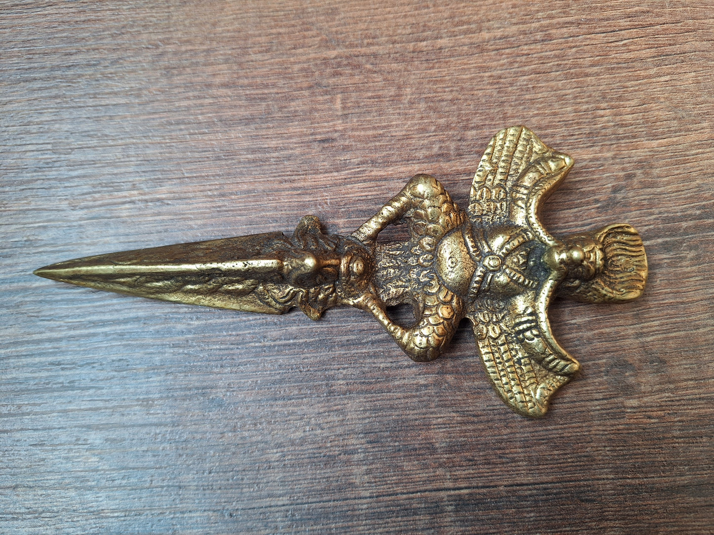 Vintage brass Garuda phurba #3