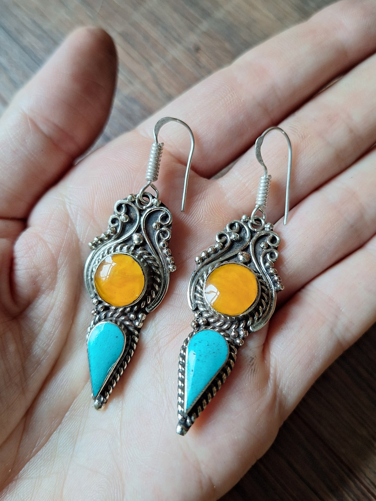 Tibetan silver earrings