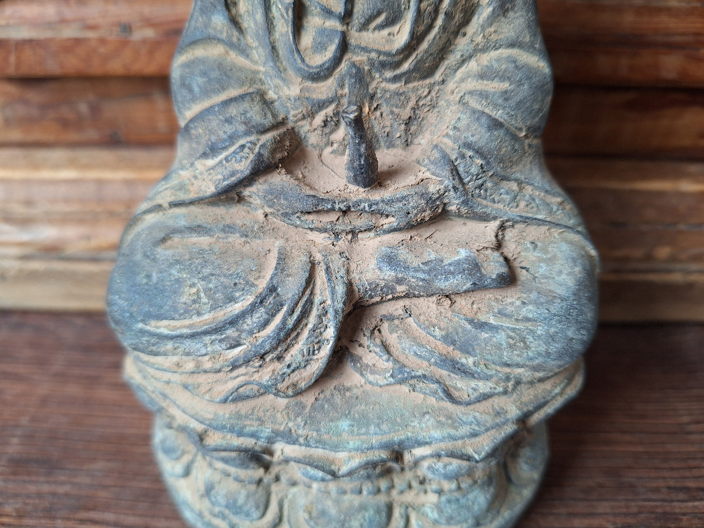 Old bronze Guanyin statue