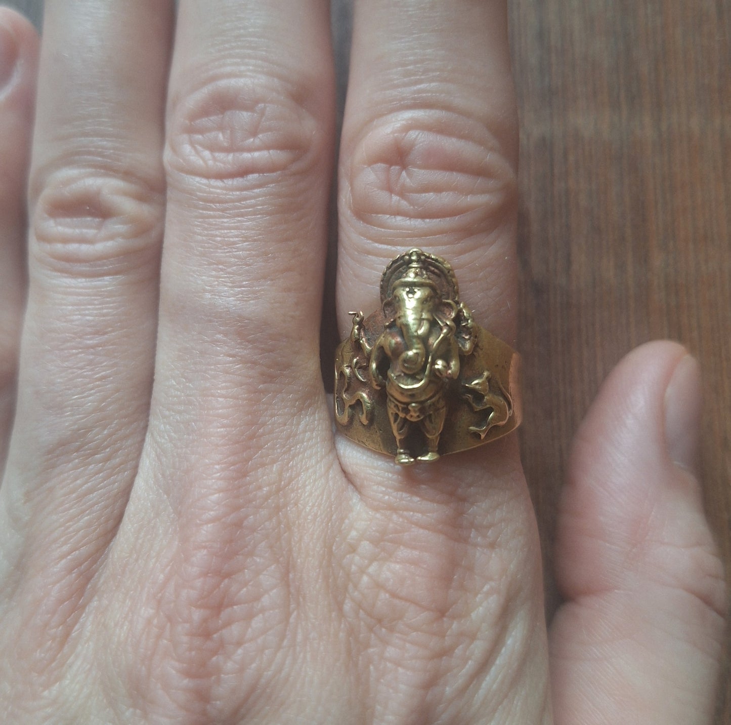 Brass ring Ganesha