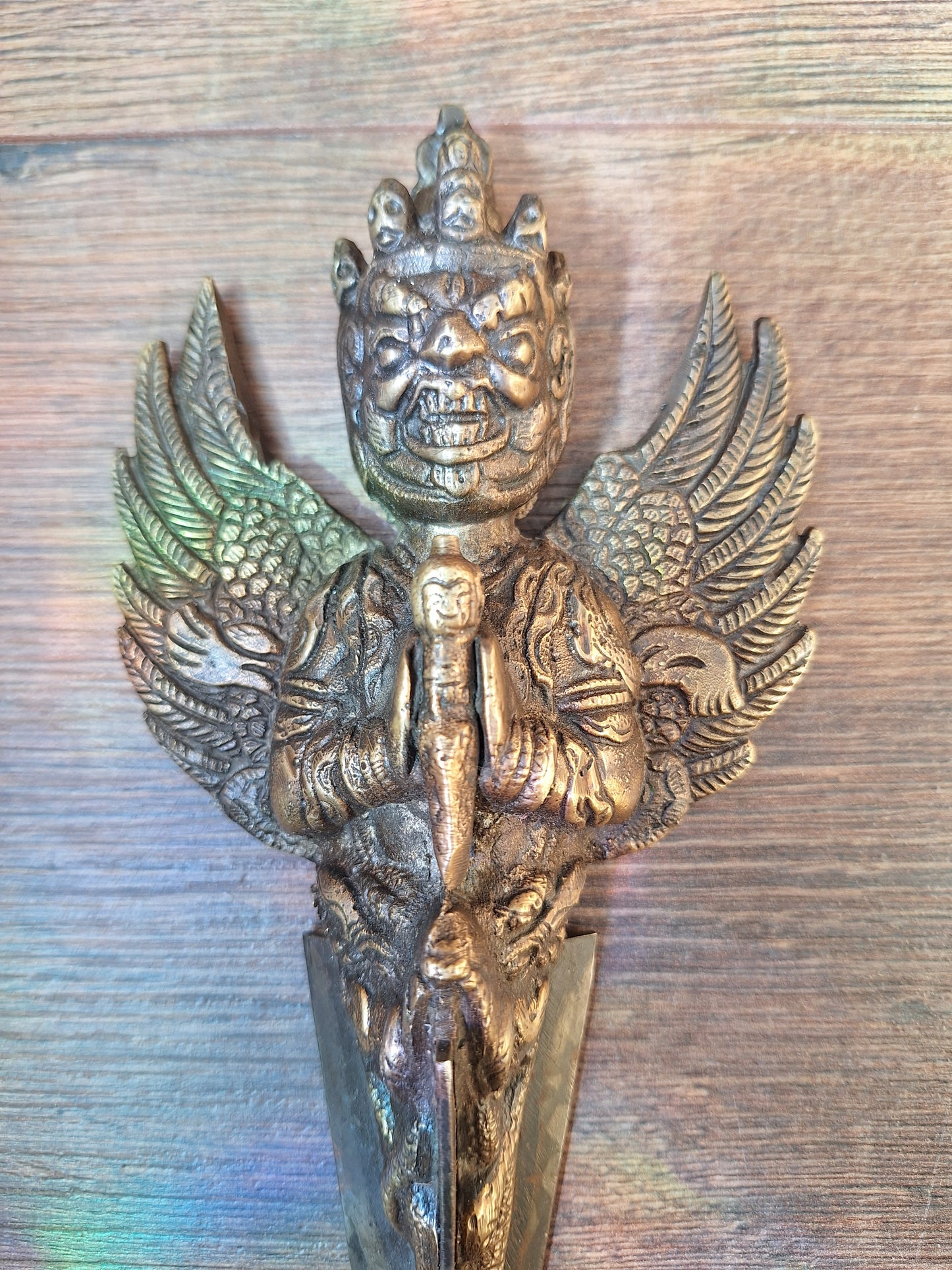 Vintage bronze and iron Vajrakilaya phurba