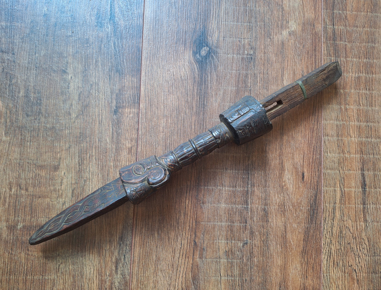 Vintage Nepalese dhyangro drum handle #2