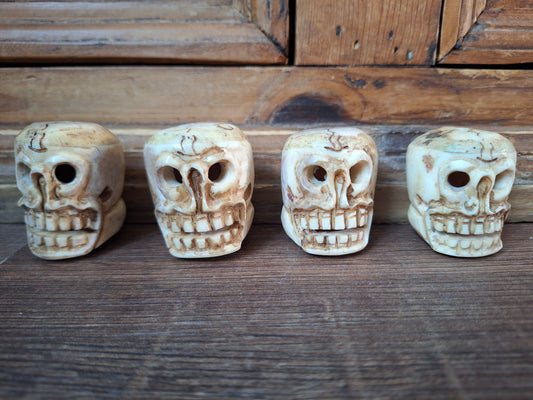 Yak bone skull beads