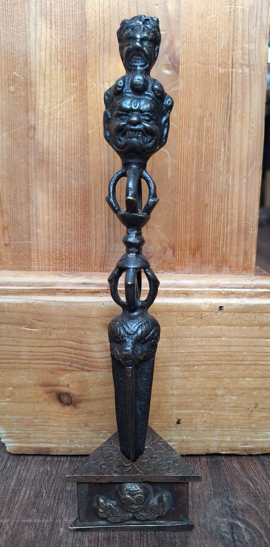 Vintage bronze phurba #11, with stand