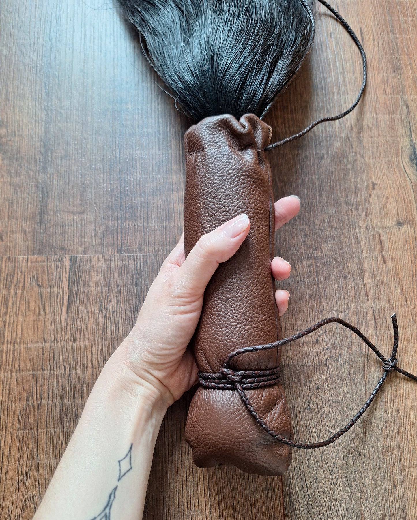 Horse tail shamanic whip