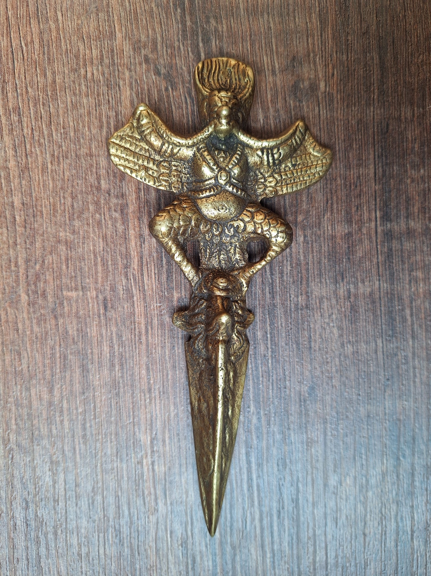 Vintage brass Garuda phurba #3