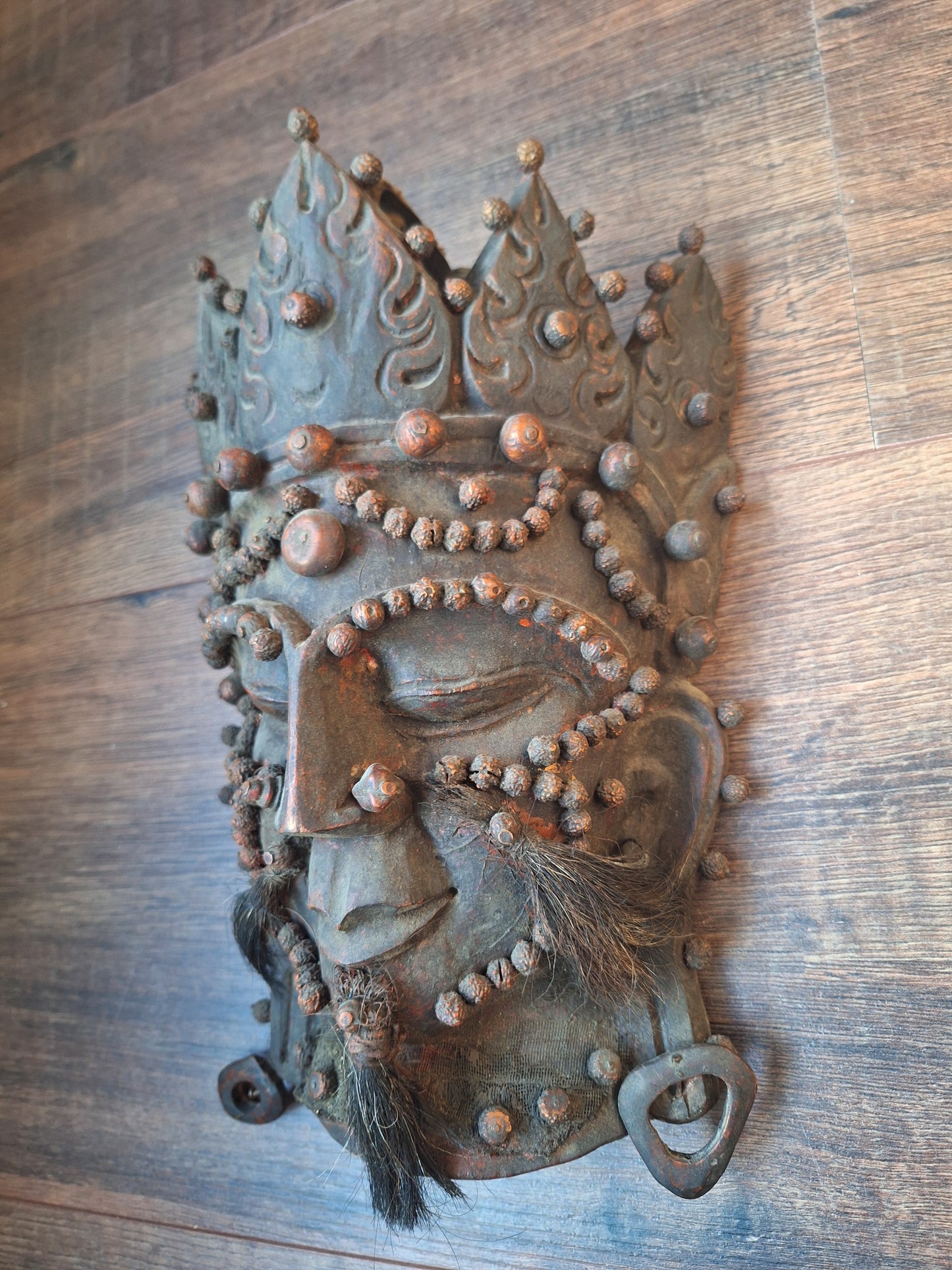 Vintage Nepalese wooden Shiva mask