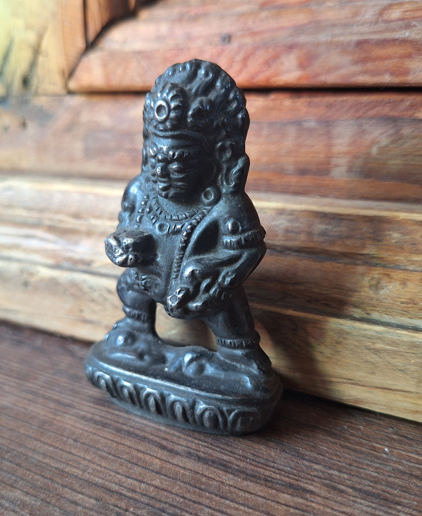 Vintage cast iron Black Dzambala figurine