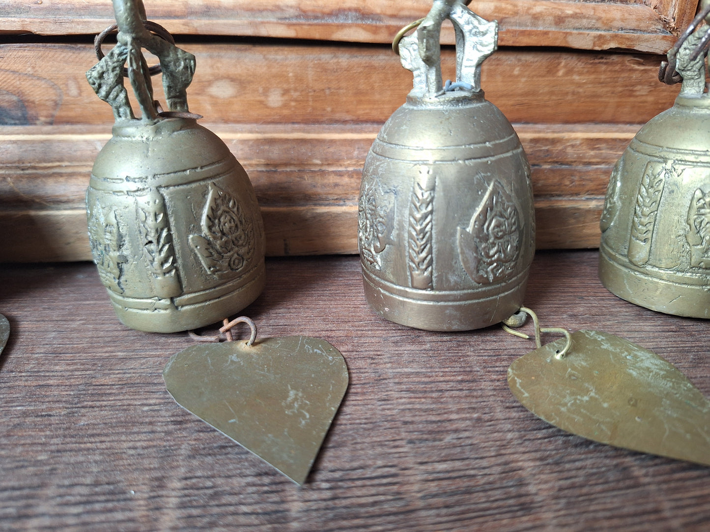 Vintage Thai Buddhist temple bells, set of 4