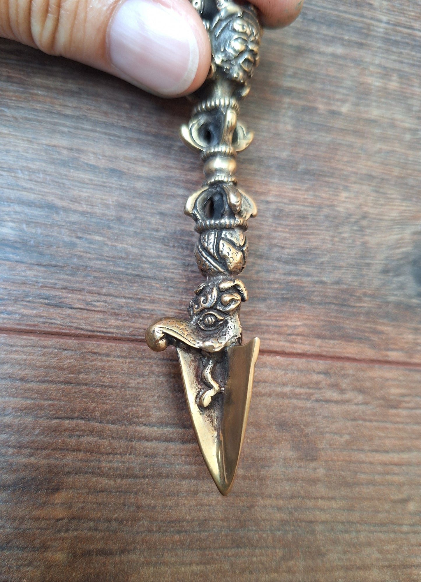 Small brass phurba
