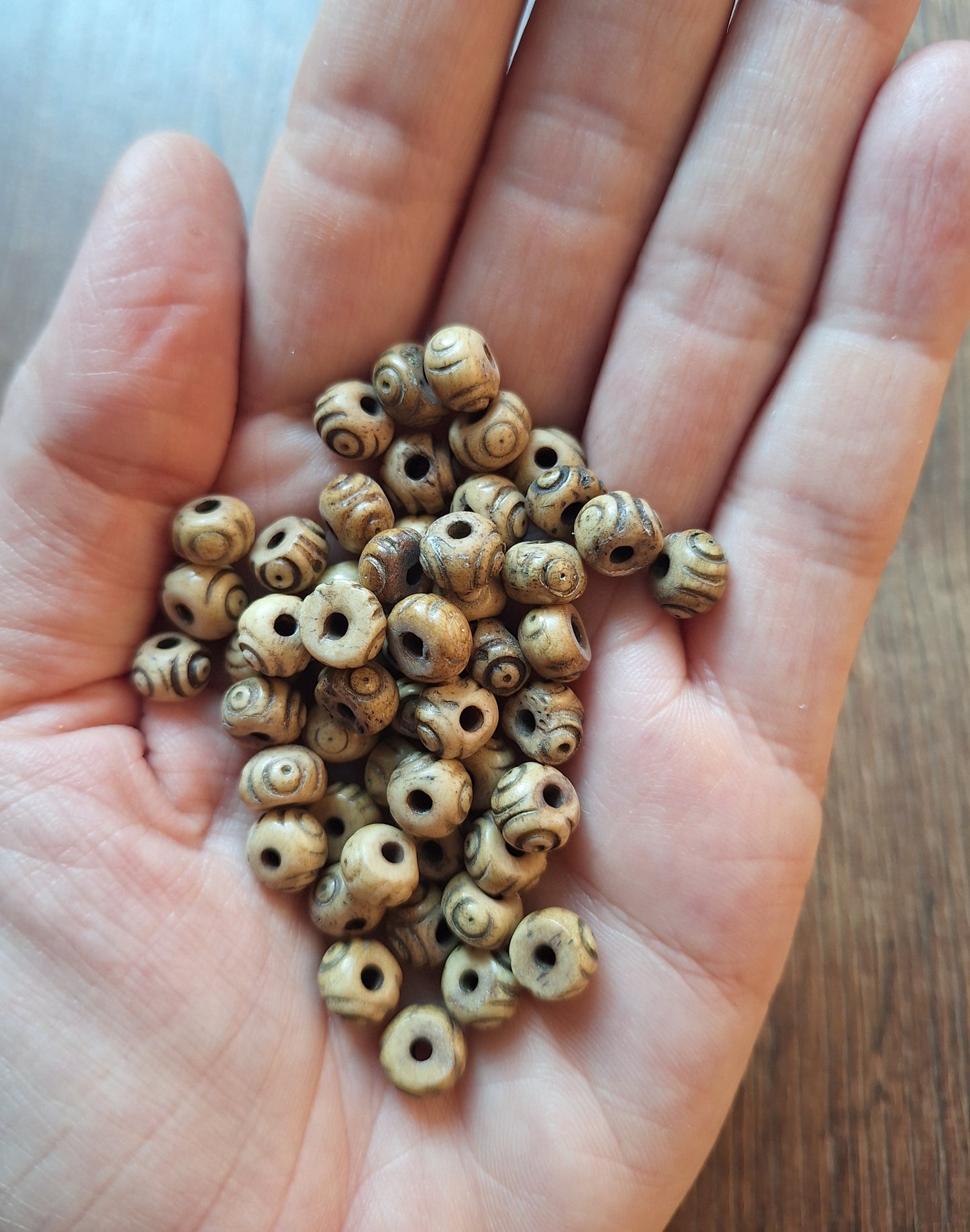 Vintage yak bone beads, set of 20