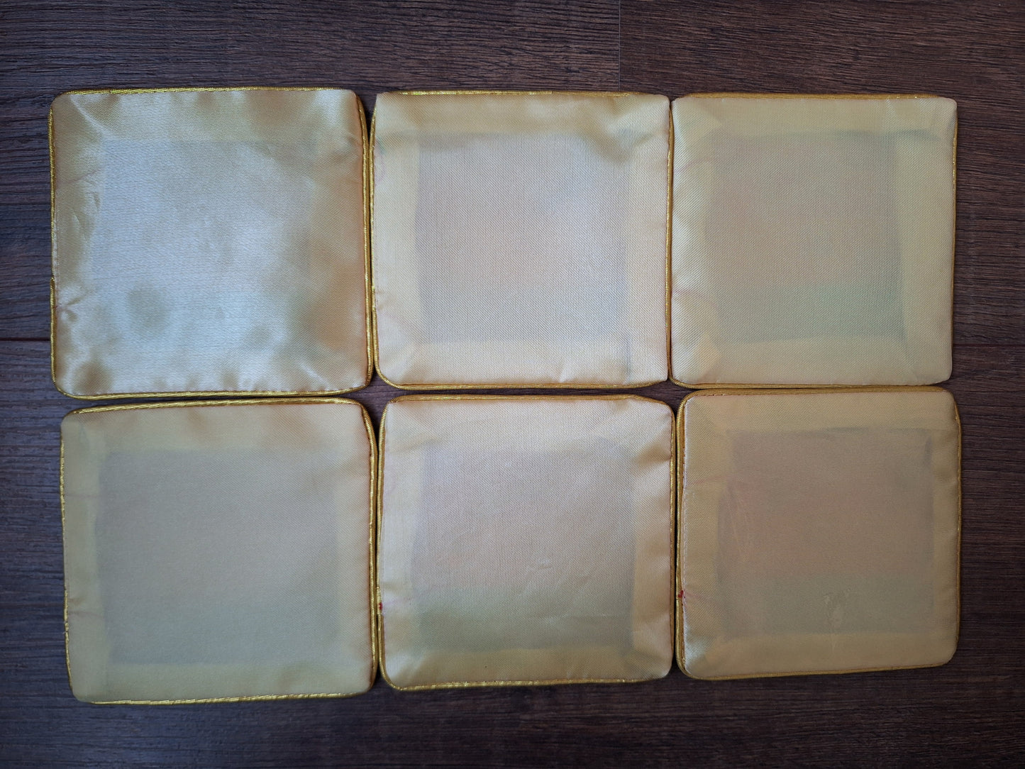Chinese brocade coasters, set of 6
