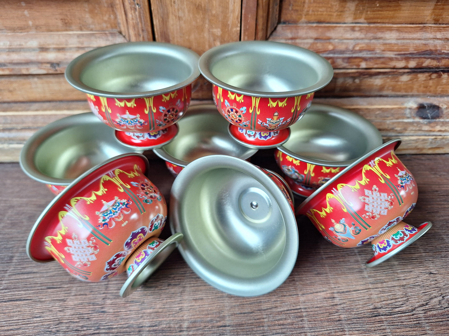 Aluminum offering bowl Eight Auspicious Symbols