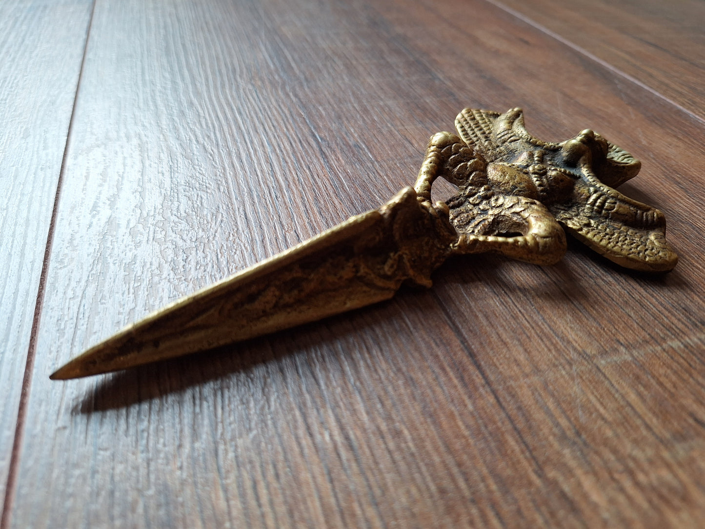 Vintage brass Garuda phurba #2