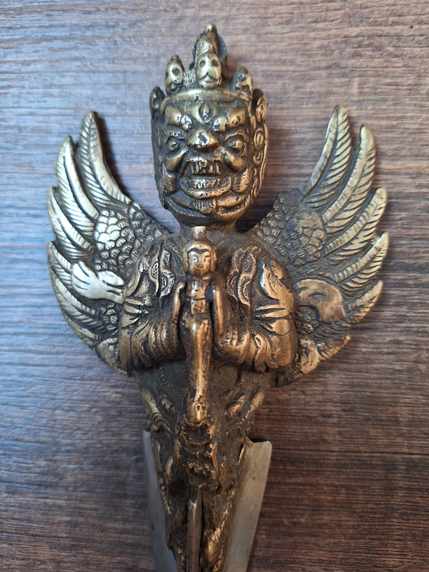 Vintage brass and iron Vajrakilaya phurba