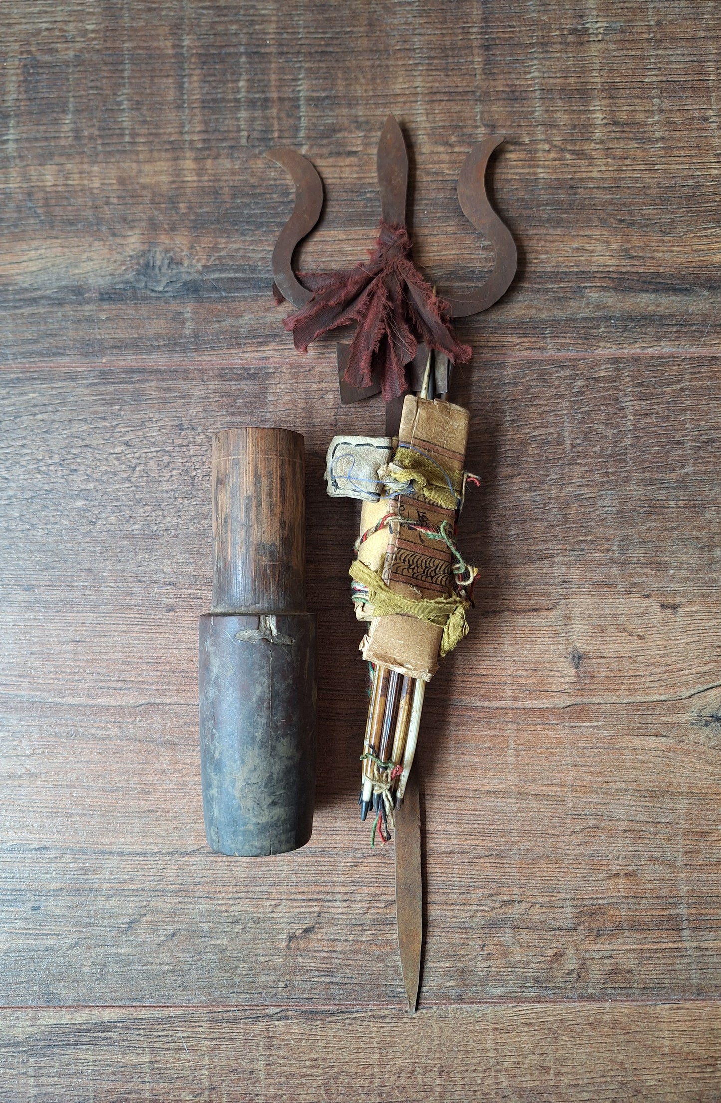 Old Nepalese shamanic trident set #4