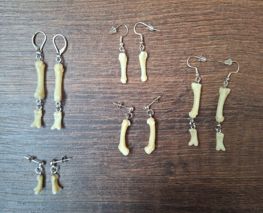 Badger foot bones amulet earrings