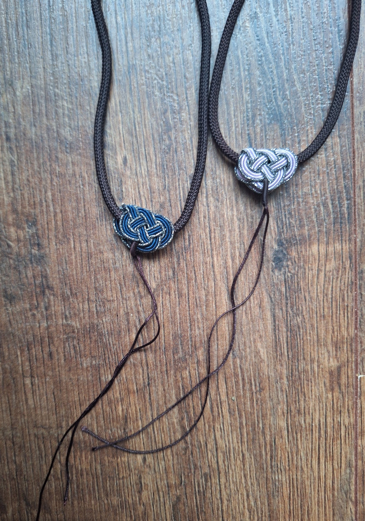 Amulet cord brown with endless knot
