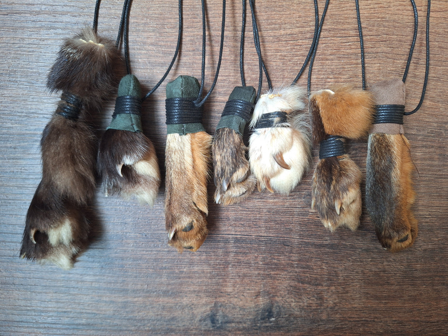 Fox paw amulet necklaces