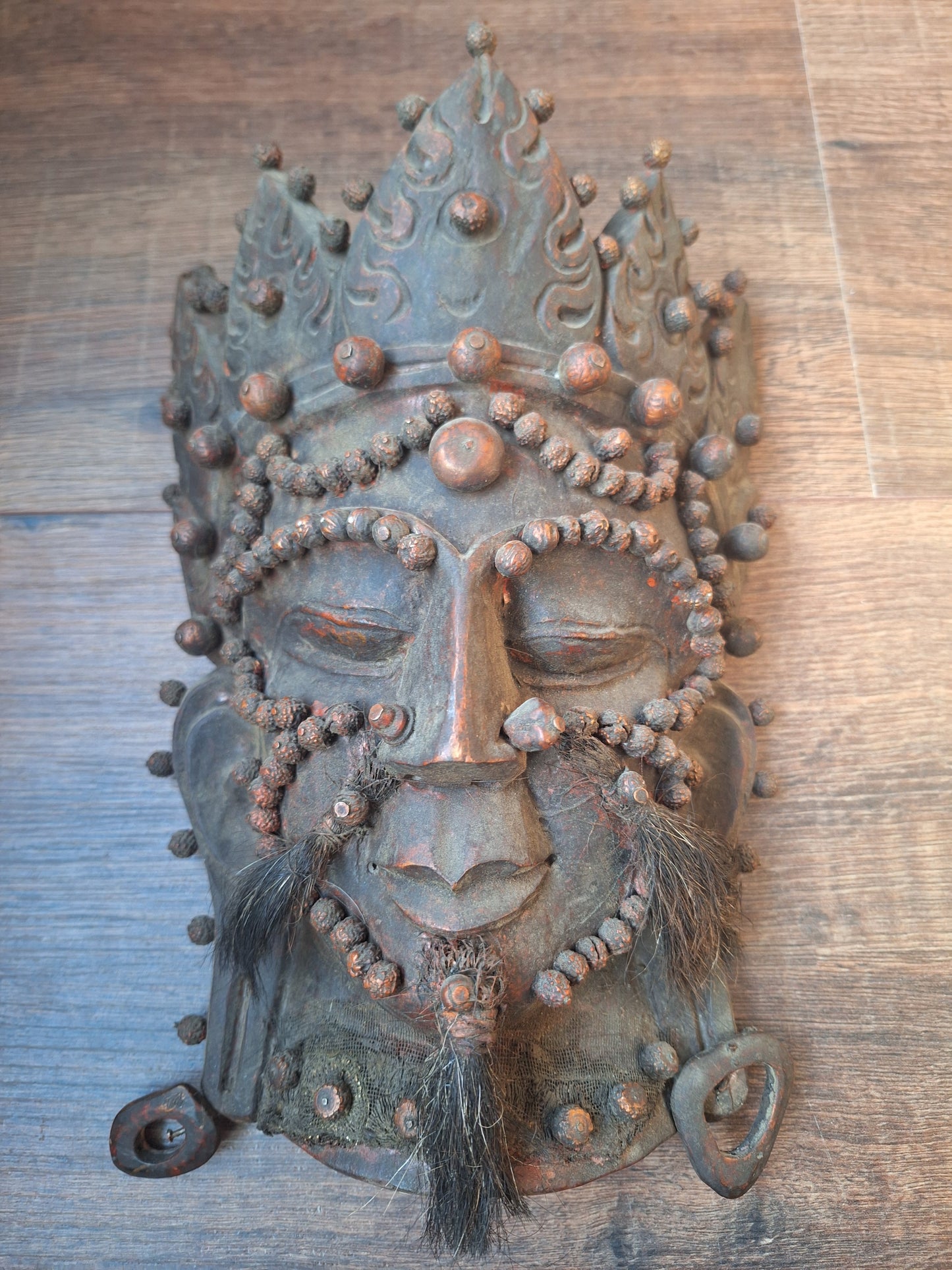 Vintage Nepalese wooden Shiva mask