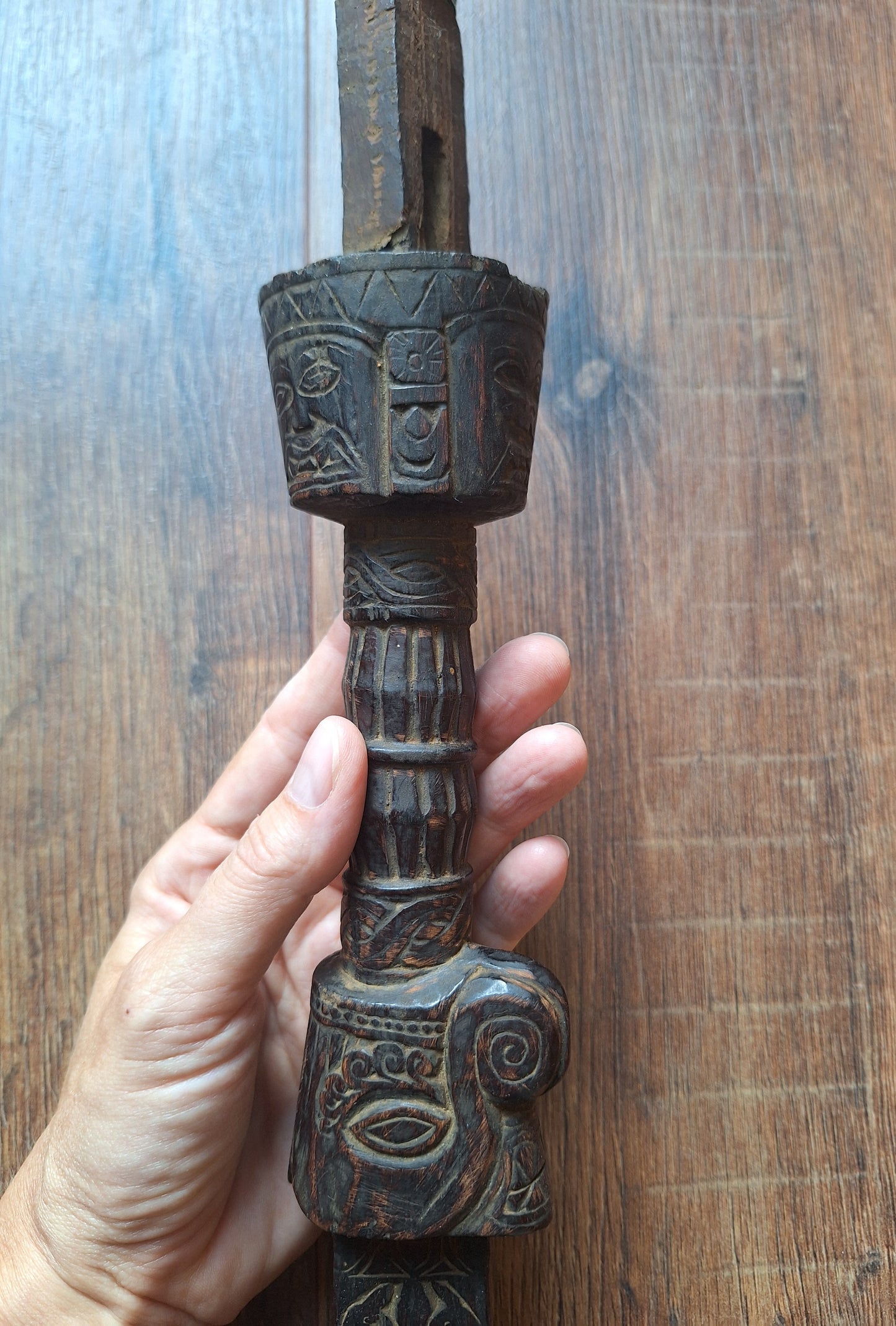 Vintage Nepalese dhyangro drum handle #2