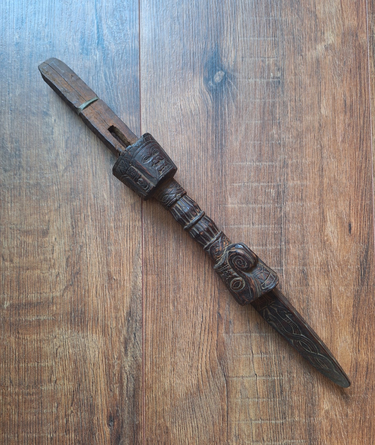 Vintage Nepalese dhyangro drum handle #2