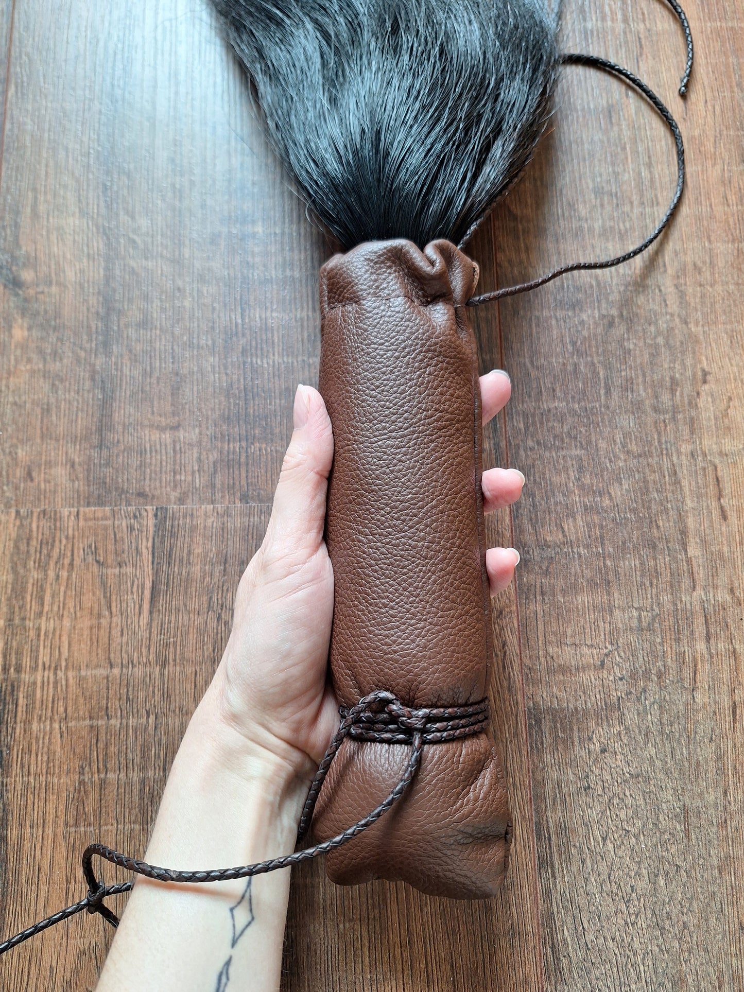 Horse tail shamanic whip